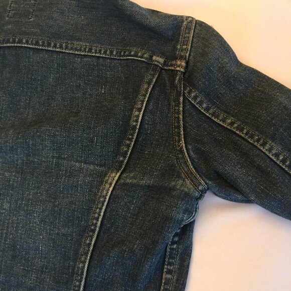 VINTAGE 70s LEE DENIM TRUCKER JACKET MENS M TRAVEL PATCHES UNION MADE USA 39x23 - Picture 10 of 15